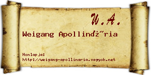 Weigang Apollinária névjegykártya
